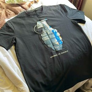 Men’s short sleeve, black T-shirt, 3XL,